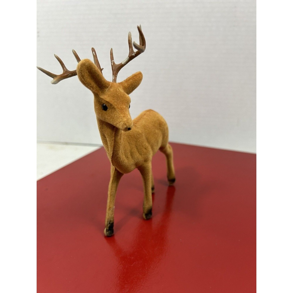Vintage Flocked Deer Buck - Picture 2 of 12
